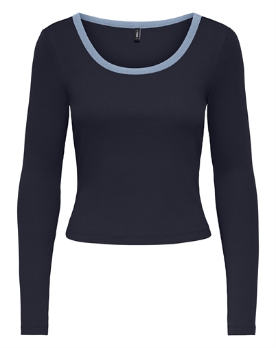 Only - ONLVal Contrast Langarmshirt - Night Sky/Cashmere
